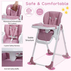 Baby High Chair, Multifunctional Infant High Chairs with Adjustable Height and Recline, Foldable High Chair for Babies