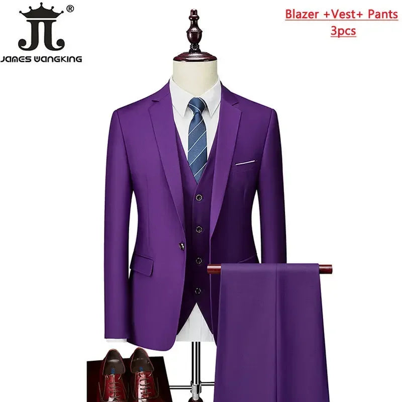 Men's Formal Slim Fit Suit Set, 2- or 3-Piece, M-6XL