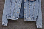 Denim Coat Women Denim Coat Turn Down Collar Single Breasted Full Sleeve Jackets Loose Casual Regular Short Jacket 2024