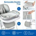 Baby High Chair, Multifunctional Infant High Chairs with Adjustable Height and Recline, Foldable High Chair for Babies