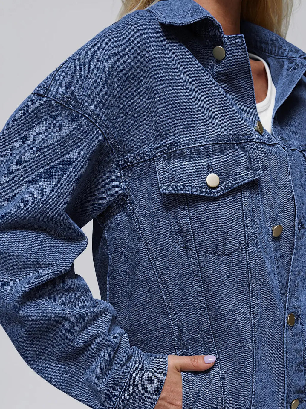 Women's Denim Jacket Denim Long Sleeve Oversized Button Jacket Fashion Jacket Autumn
