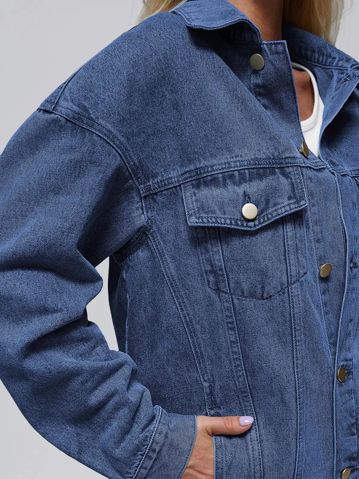 Women's Denim Jacket Denim Long Sleeve Oversized Button Jacket Fashion Jacket Autumn
