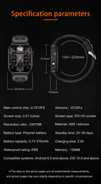 LIGE New Men Smart Watch Flashlight 2.01" HD Large Screen AI Voice Bluetooth Call Sport Watches Health Monitor Smartwatch Women