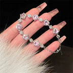 Pink Stone Heart Bracelet