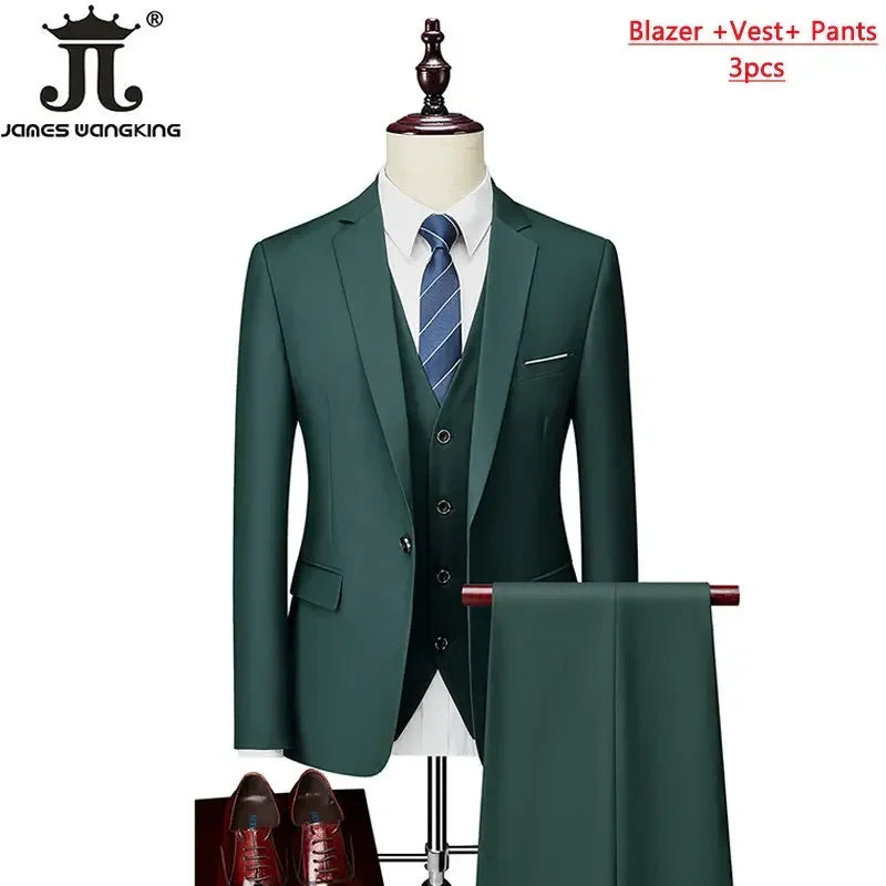 Men's Formal Slim Fit Suit Set, 2- or 3-Piece, M-6XL
