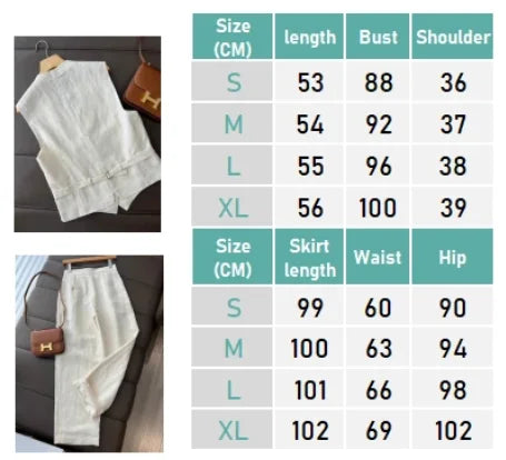Womens Korean Style Cotton Linen 2 Piece Set Casual Vest Wide Leg Pants Summer Fashion Streetwear Outfits