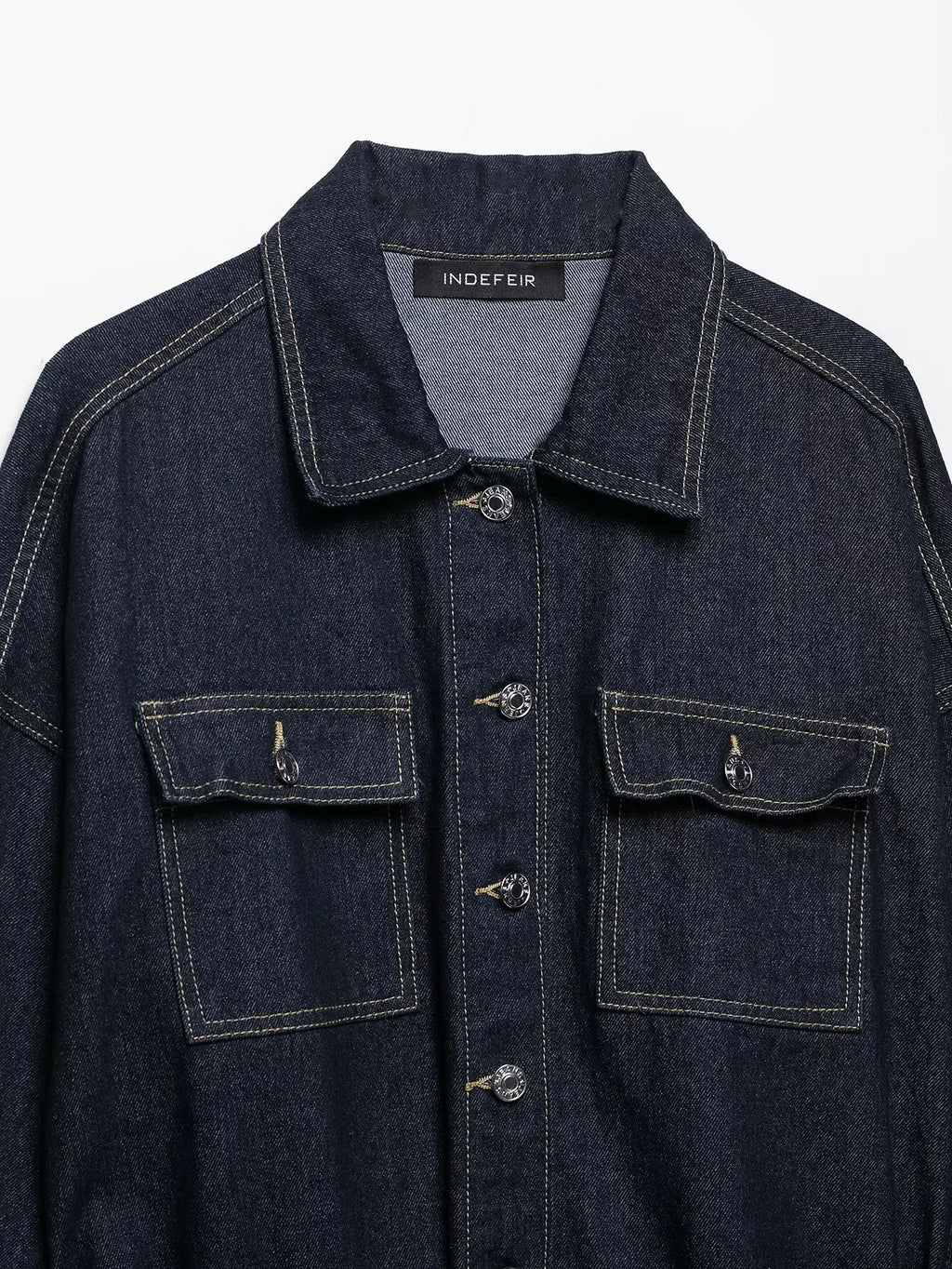 Women's Denim Jacket Solid Color Straps Waist Cinched Turndown Collar Fashionable Versatile Casual Spring Autumn Jacket 2025 New