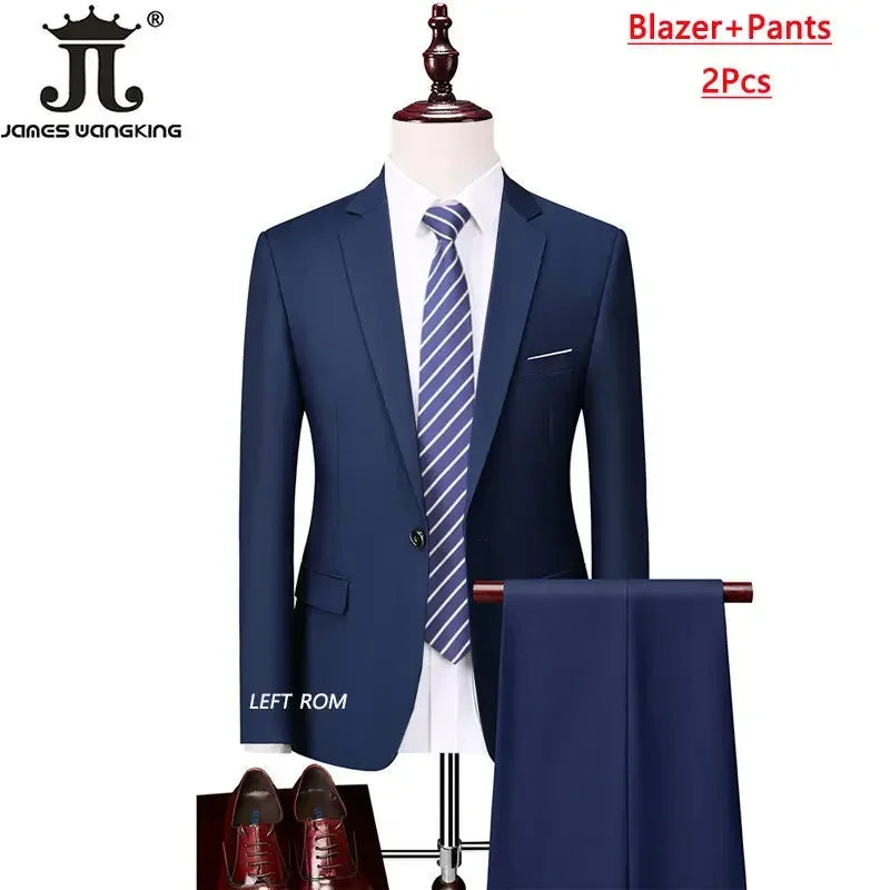Men's Formal Slim Fit Suit Set, 2- or 3-Piece, M-6XL