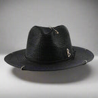 Unisex Metal Letter Straw Panama Hat