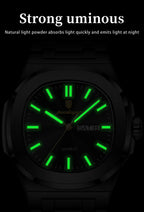 POEDAGAR Top Trendy Men's Watches Waterproof Luminous Date Week Luxury Men Watch Stainless Steel Quartz Business Man Clock Reloj