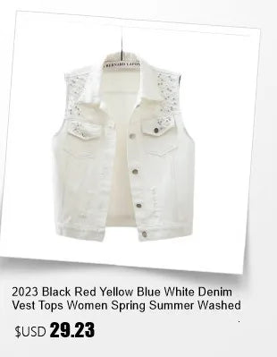 New Denim Vest Women's Spring Autumn Clothes Sleeveless Wild Tops Short Hooded Jacket Women Denim Jeans Vest Jacket Female
