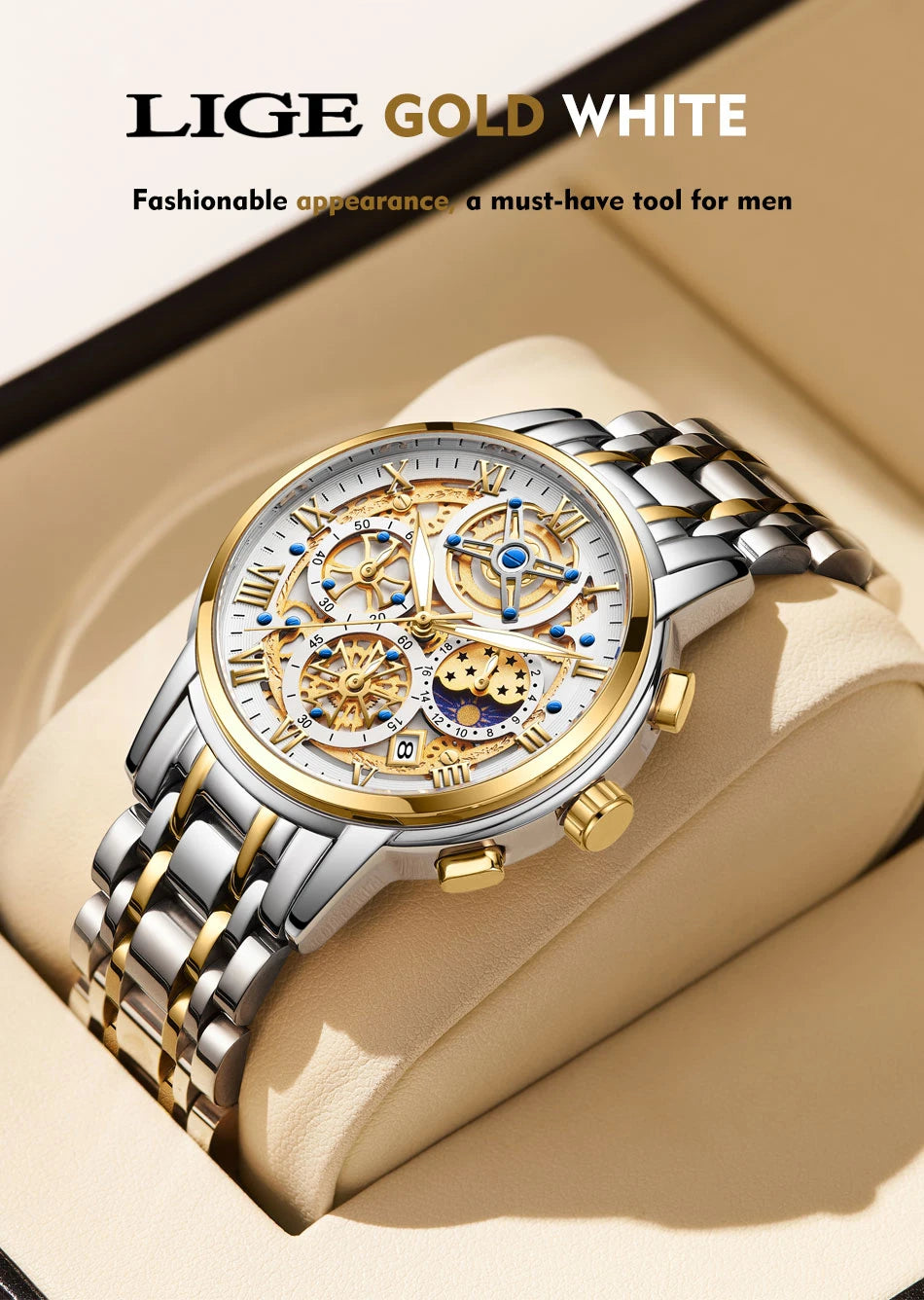 LIGE Men Watch Sports Quartz Watches Men Waterproof Chronograph Wristwatch Mens Military Hollow Clock Man Relogio Masculino