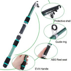 Telescopic Fishing Rod and Spinning Reel Travel Set