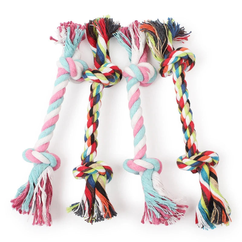 Pet Dog Toy Bite Rope Double Knot Cotton Rope Funny Cat Toy Bite Resistant and Sharp Teeth Pet Supplies Puppy Toys