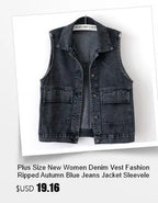New Denim Vest Women's Spring Autumn Clothes Sleeveless Wild Tops Short Hooded Jacket Women Denim Jeans Vest Jacket Female
