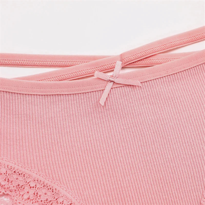3PCS/Set Women’s Cotton Lace Bikini Panties – Low-Rise Breathable Soft Stretch Underwear (95% Cotton Comfort Fit) Sexy Low Rise Lace Brazilian Panties Hollow Out Soft Breathable Lingerie Female Bow Underwear S-XL