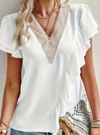 White Women's plus size shirt summer chic elegant shirt casual women's fashionable shirt White
