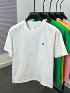2026 Summer Men's Knitted Cotton Short Sleeved T-shirt Fashionable and Comfortable Printed Breathable Top