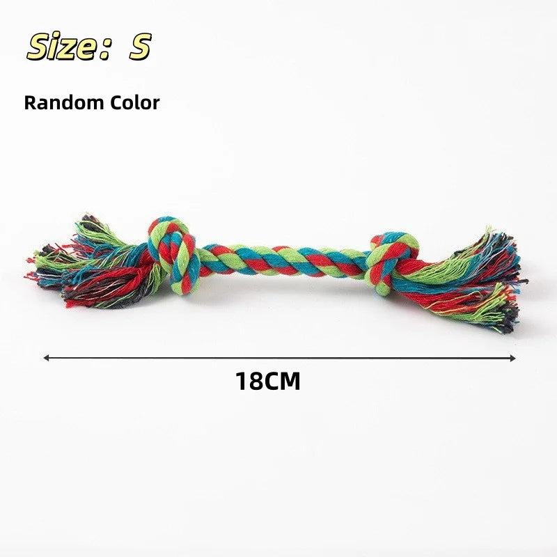 Pet Dog Toy Bite Rope Double Knot Cotton Rope Funny Cat Toy Bite Resistant and Sharp Teeth Pet Supplies Puppy Toys
