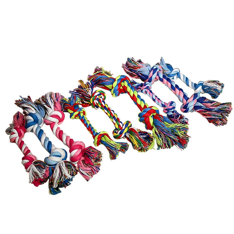 Pet Dog Toy Bite Rope Double Knot Cotton Rope Funny Cat Toy Bite Resistant and Sharp Teeth Pet Supplies Puppy Toys