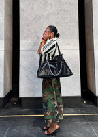 Women's Camouflage Wide Leg Pants Loose Casual High Waist Vintage Pockets Cropped Pants 2025 Fashion Harajuku Capris