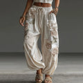 2026 New Women Pink 3D Floral Print Long Pants Elegant High Waist Straight Leg Trousers Casual Party Fashion Streetwear Bottoms