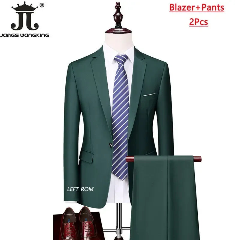 Men's Formal Slim Fit Suit Set, 2- or 3-Piece, M-6XL