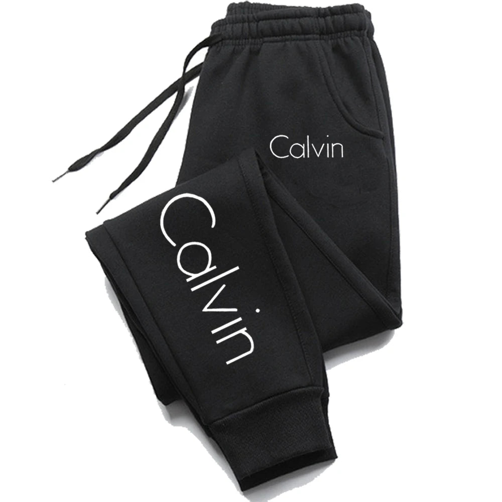 Casual Printed Sports Running Trousers Men Women Autumn Drawstring Long Pants Fitness Solid Sweatpants Unisex Gym Wear