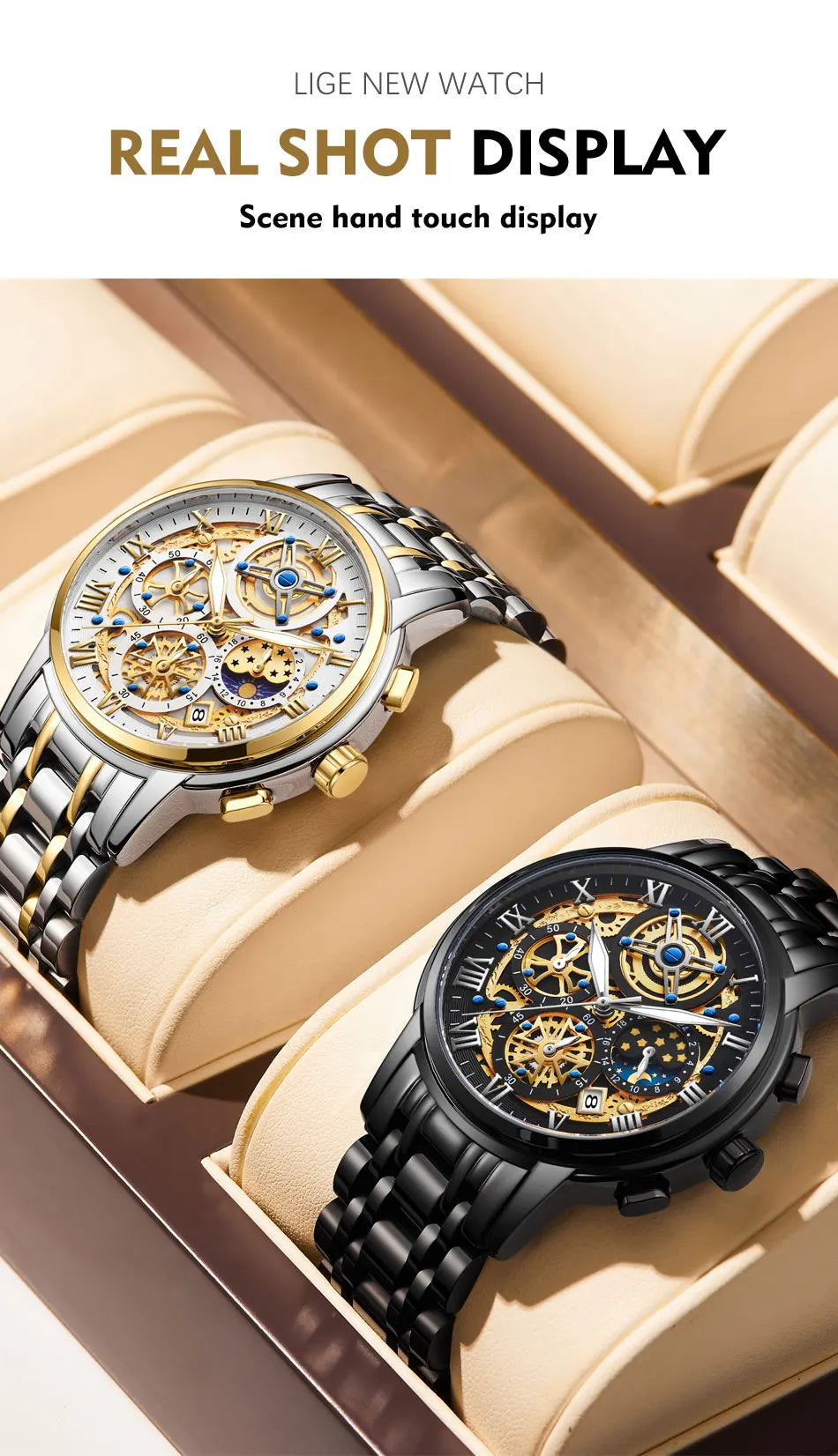 LIGE Men Watch Sports Quartz Watches Men Waterproof Chronograph Wristwatch Mens Military Hollow Clock Man Relogio Masculino