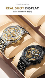 LIGE Men Watch Sports Quartz Watches Men Waterproof Chronograph Wristwatch Mens Military Hollow Clock Man Relogio Masculino