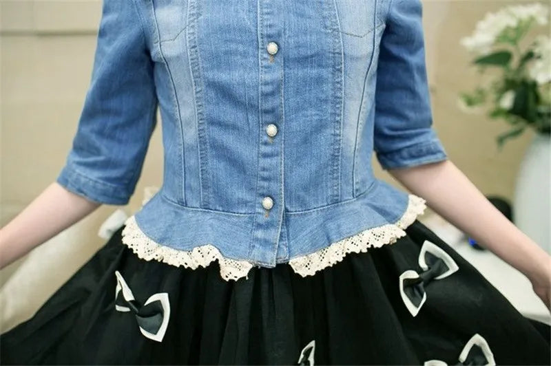 Denim Jacket Women 2023 Half sleeve Jean Jacket Woman Elastic Comfortable Denim Coat Short Denim Jacket Female