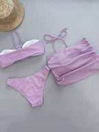 Nealle Crochet Mesh Three Piece swimsuit set