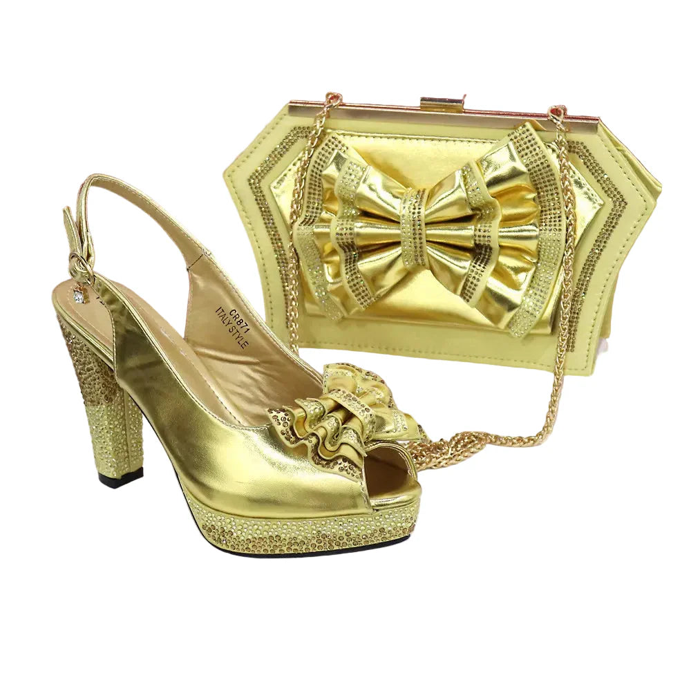 Italian Women Shoes and Bag Set EDN11