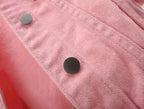 Womens Jean Jacket Cropped Denim Jackets Purple Yellow White Blue Stretchy 3/4 Puff Sleeve Distressed Shacket With Pockets