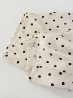 Black Polka Dot Linen Pants Women Wide Leg Summer Trousers Baggy For Ladies White Oversize Cotton Linen Pants Woman Wide