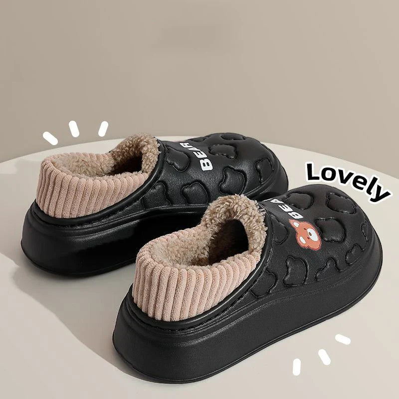 Waterproof Plush Warm Slippers for Indoor and Outdoor Comfort