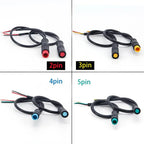 Male+Female Connector 2 3 4 5 6Pin M8 Cable Waterproof Connector For Ebike Optional Cable Ebike Accessories