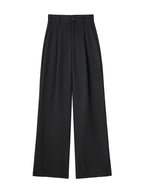 Willshela Women Fashion Solid Pleated Front Zipper Wide Leg Pants Vintage High Waist Full Length Female Chic Lady Trousers