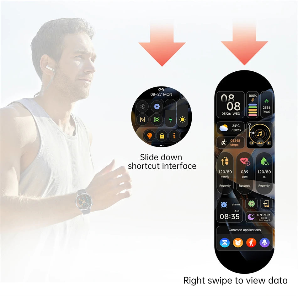 BOXUXING 2026 New Smart Watch Men Watch 5 Pro AMOLED HD Screen Bluetooth Call GPS Trajectory NFC Heart Rate Compass SmartWatches