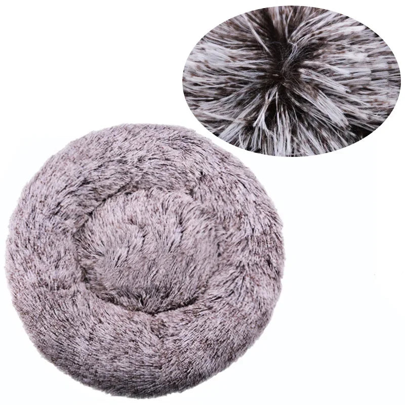 Round Pet Bed for Large Dog Bed Super Soft Cat Bed Plush Dog House for Medium Dog House Winter Warm Sleeping 40-90cm 6 Sizes