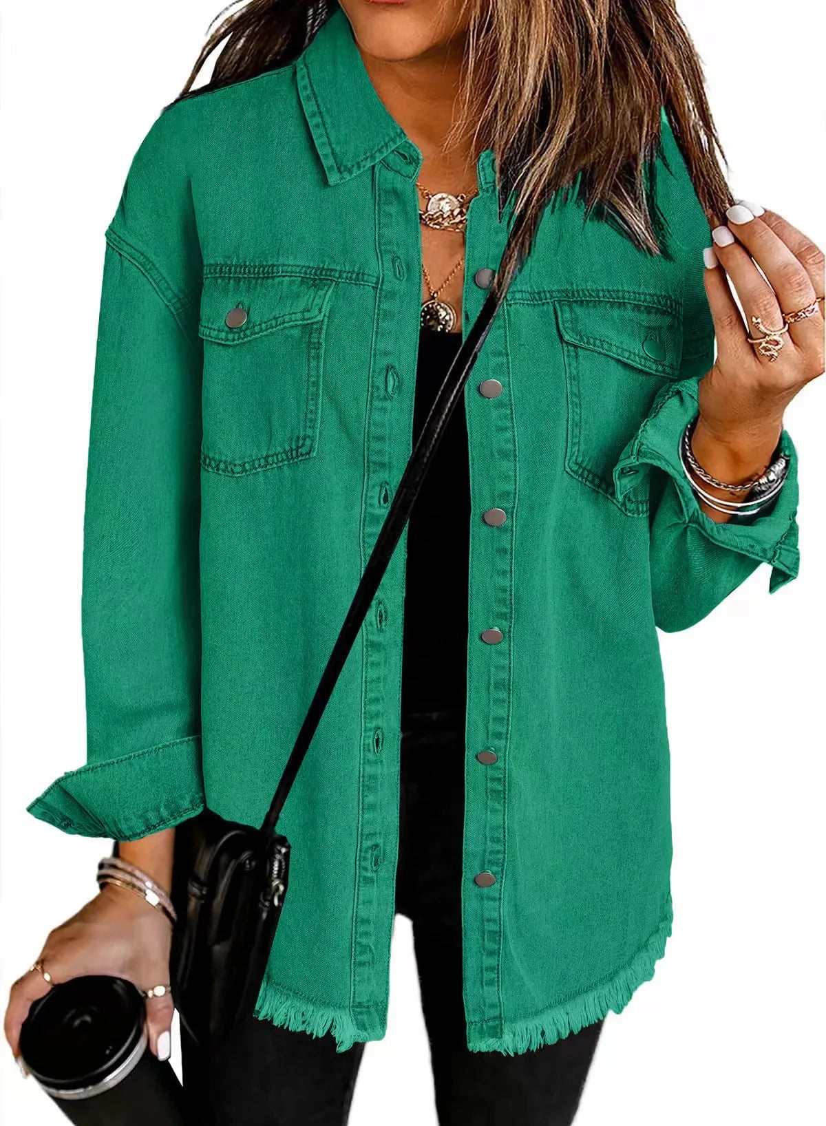 Women Denim Coat Shirt Coats Turn Down Collar Y2k Streetwear Open Stitch Jacket Single Breasted Casual Loose Jackets 2025