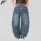 Y2K Vintage Star Print Baggy Jeans Harajuku Unisex Baggy Wide Leg Hip Hop Denim Pants Loose Trendy Casual Trousers 2026 New
