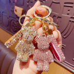 Rhinestones Bear Keychain