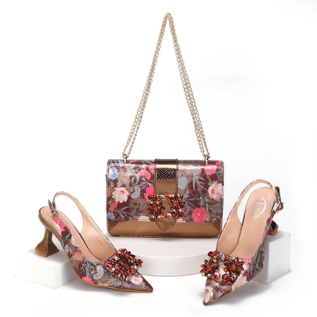 Latest Ladies Shoes With Matching Bag Set EDS123