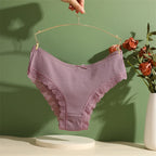 3PCS/Set Women’s Cotton Lace Bikini Panties – Low-Rise Breathable Soft Stretch Underwear (95% Cotton Comfort Fit) Sexy Low Rise Lace Brazilian Panties Hollow Out Soft Breathable Lingerie Female Bow Underwear S-XL
