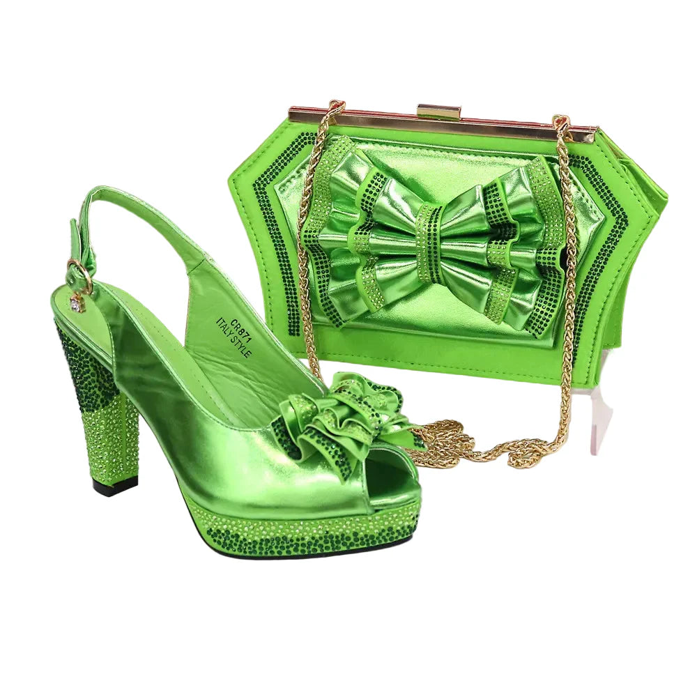 Italian Women Shoes and Bag Set EDN11