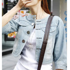 Denim Jacket Women 2023 Half sleeve Jean Jacket Woman Elastic Comfortable Denim Coat Short Denim Jacket Female