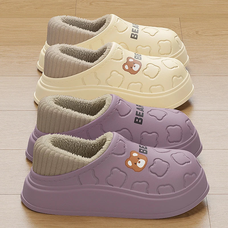 Waterproof Plush Warm Slippers for Indoor and Outdoor Comfort
