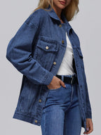 Women's Denim Jacket Denim Long Sleeve Oversized Button Jacket Fashion Jacket Autumn