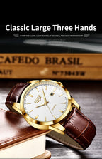 LIGE Fashion Brown Leather Watch Men Military Sports Men's Quartz Wristwatches Casual Waterproof Chronograph Relogios Masculino